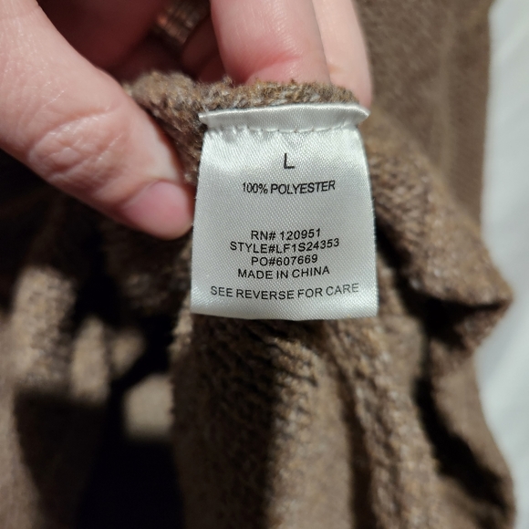 Super Cozy Olive + Oak Brown Sweater - Picture 4 of 5